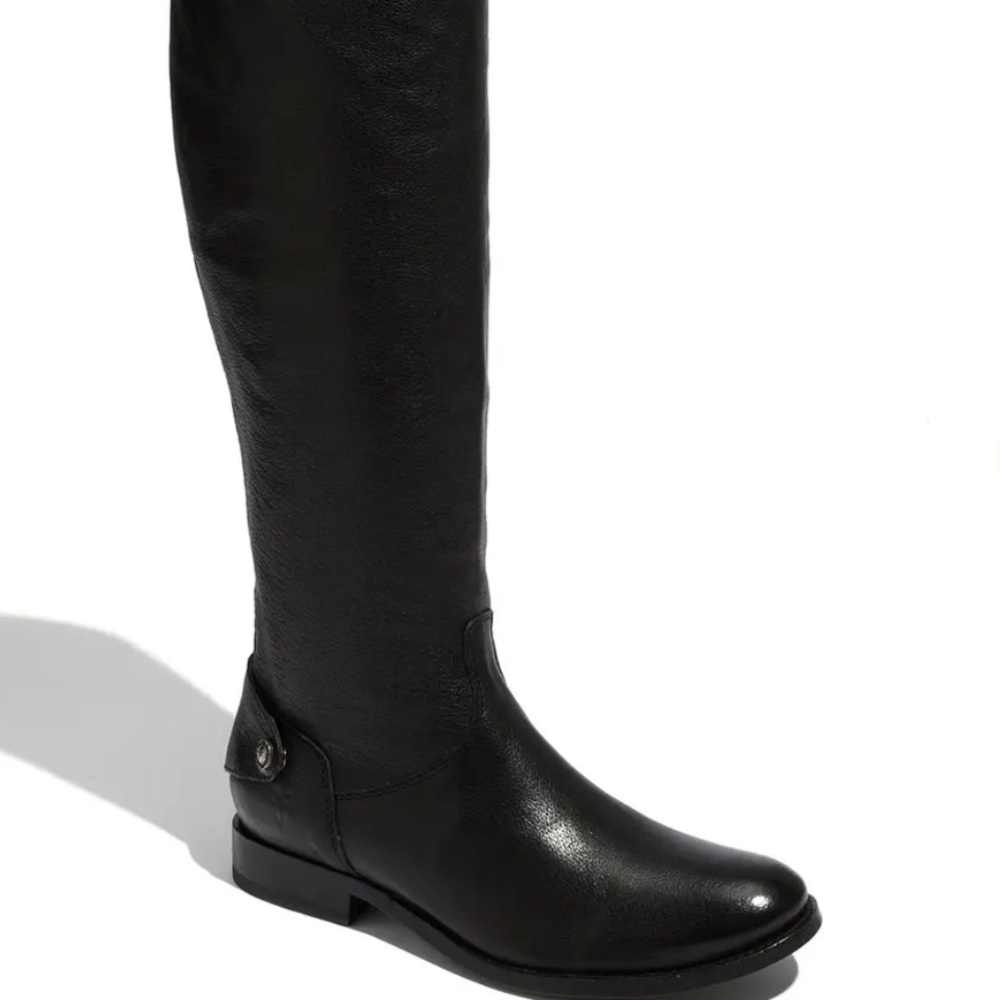 NWT FRYE BLACK MELISSA BUTTON BACK ZIP BOOTS